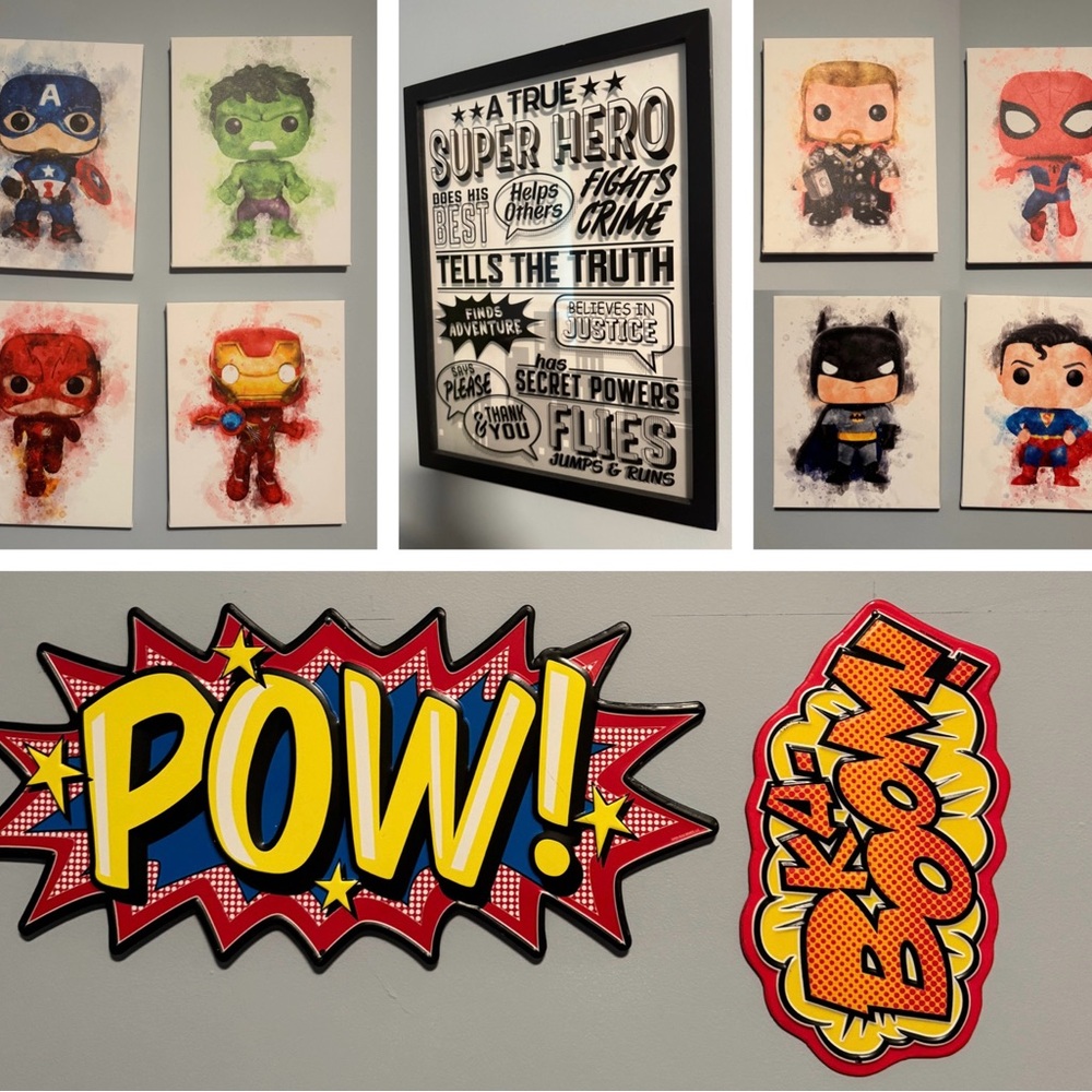 Superhero Wall Art Set